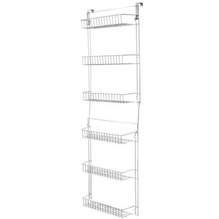 Hastings Home Hastings Home Hanging Storage Rack, Metal Over the Door Shelving for Pantry, Kitchen, Bathroom, White 223219KKW